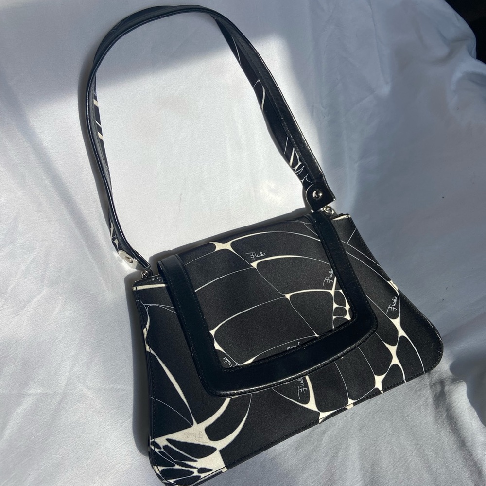 Emilio Pucci black and white shoulder bag purse